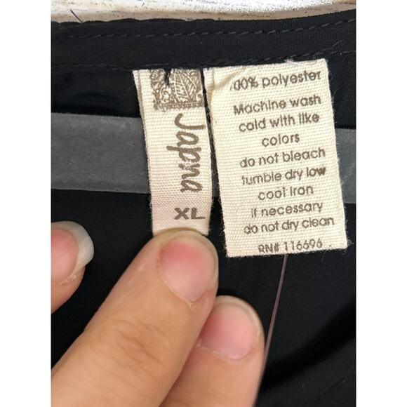 Japna women's XL Gray roll cuff lightweight blouse topm new boho pullover lace - Picture 3 of 6